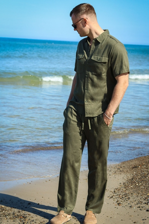 Only & Sons Kari Viscose Linen Olive Night