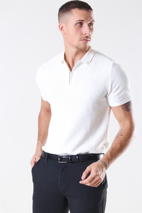 Jack & Jones Blabristol Tricot SS Polo Blanc de Blanc