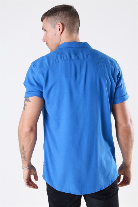 Only & Sons Silo Solid Viskose Chemises S/S Baleine Blue