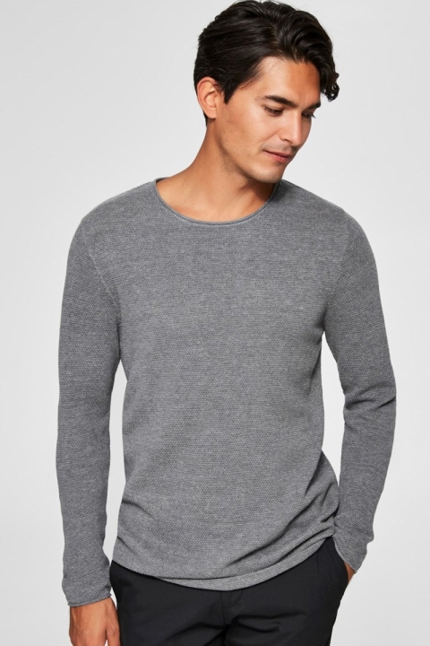 Selected Rocky Crew Neck Tricot Medium Grey Melange