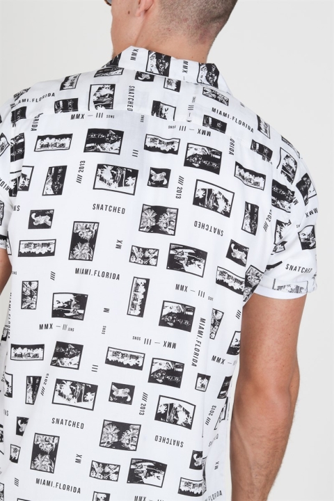 Only & Sons Oliver SS Printed Chemises White