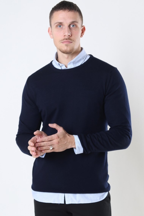 Clean Cut Copenhagen Merino Wool Crew Tricot Navy