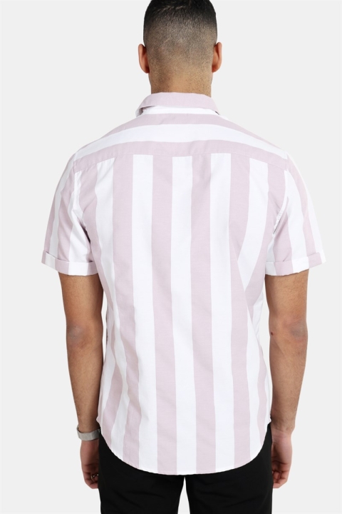 Only & Sons Travis SS Striped Thin Oxford Chemises Violet Ice
