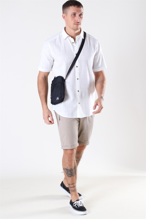 Only & Sons Slub SS Linen Look Chemises White