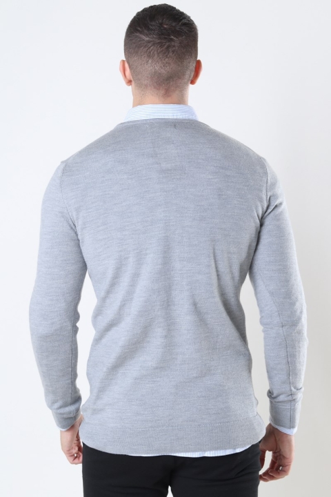 Clean Cut Copenhagen Merino Wool Crew Tricot Light Grey Mel
