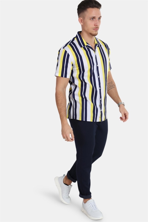 Kronstadt Cuba S/S Gr. 76 Chemises White/Yellow/Navy