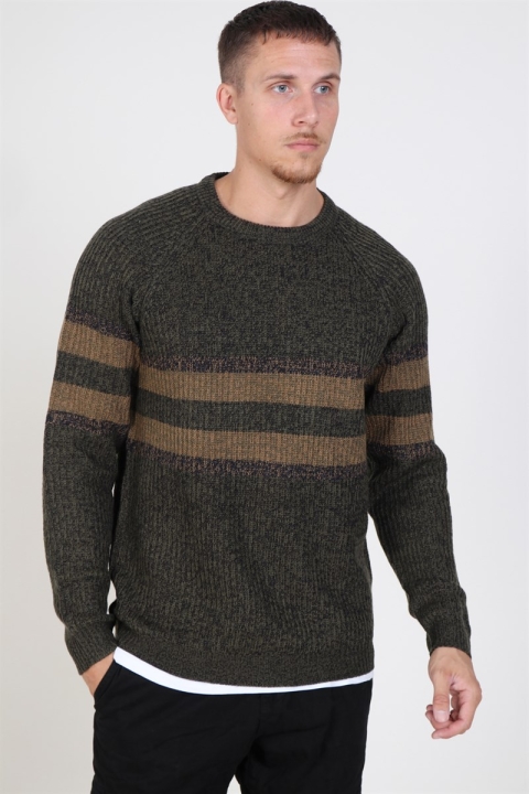 Only & Sons Cesco 5 Struc Stripe Tricot Forest Night