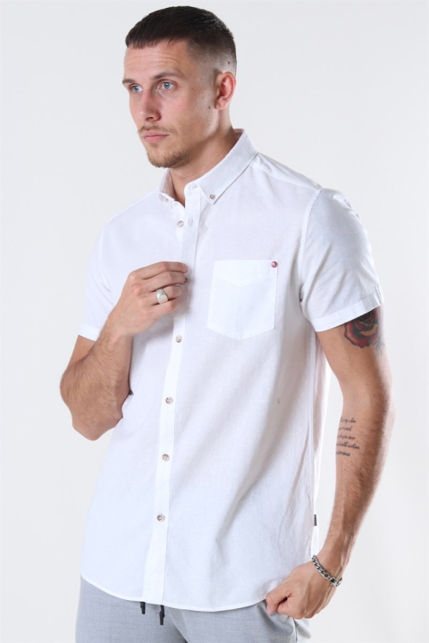 Solid Bill SS BD Lin Chemises White