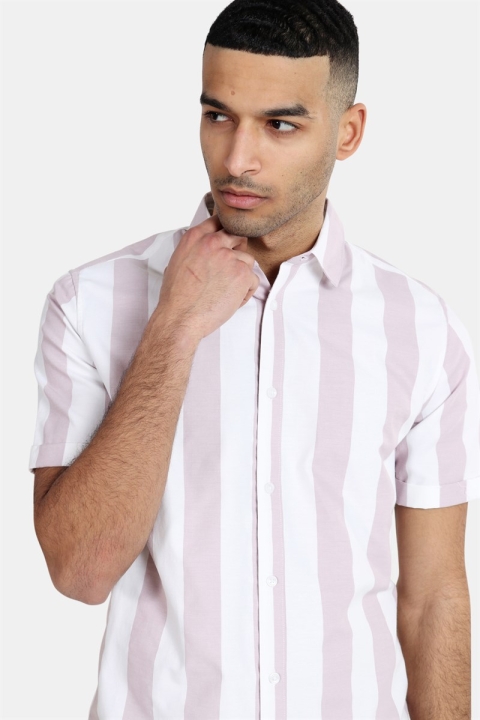 Only & Sons Travis SS Striped Thin Oxford Chemises Violet Ice