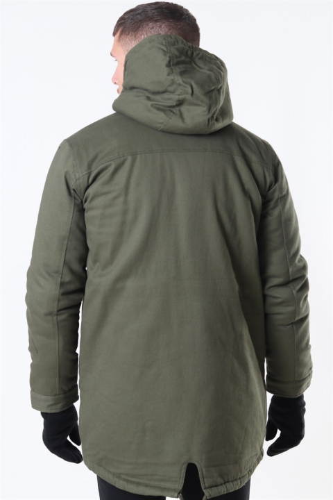 Only & Sons Yanick Teddy Hood Parka Veste Olive Night