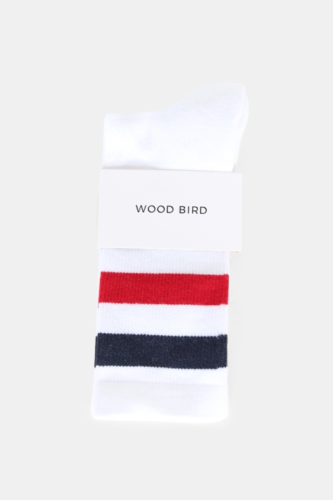 WoodBird Tennis Chaussettes White/Navy/Red