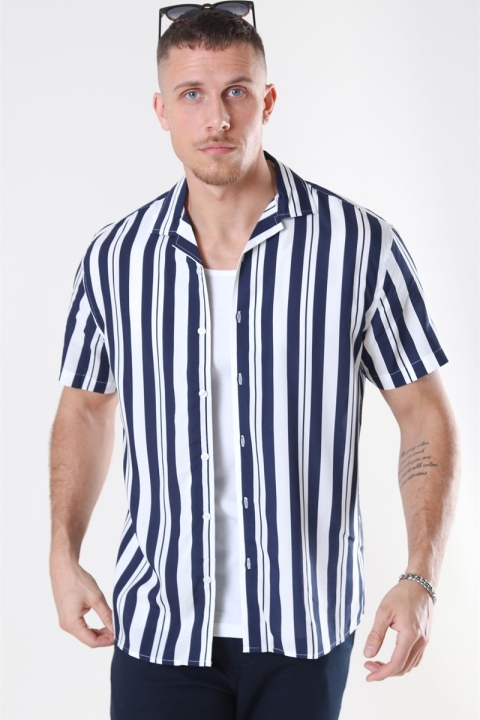 Clean Cut Bowling 6 SS Chemises White/Navy