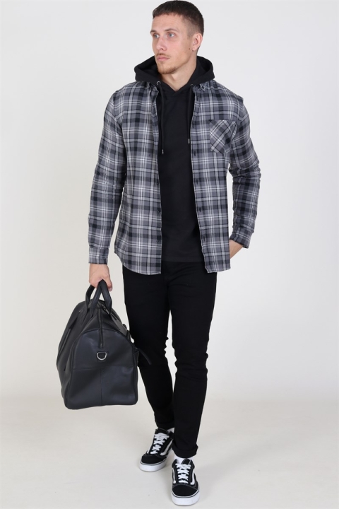 Solid Arvid LS Check Chemises Black