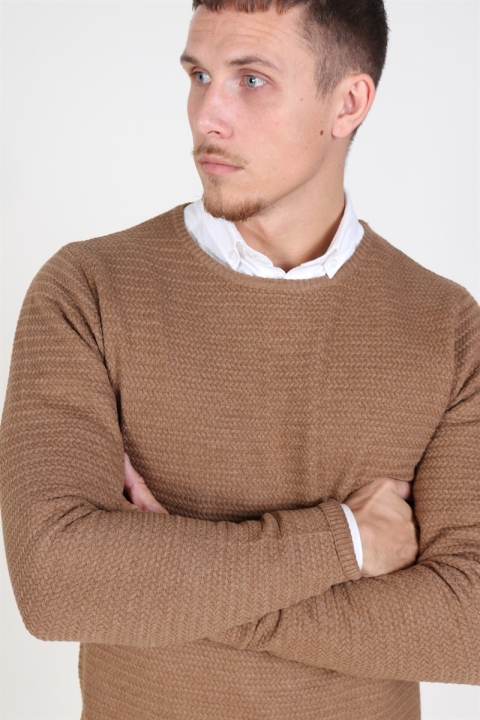Clean Cut Aberdeen Crew Neck Tricot Warm Sand Melange