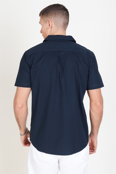 Solid Brando Poplin Chemises SS Insignia blue