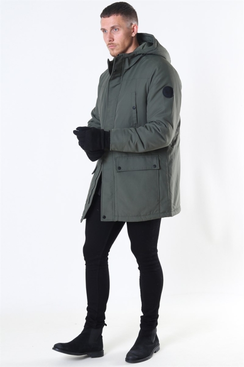 Only & Sons Yanick Teddy Hood Parka Veste Olive Night