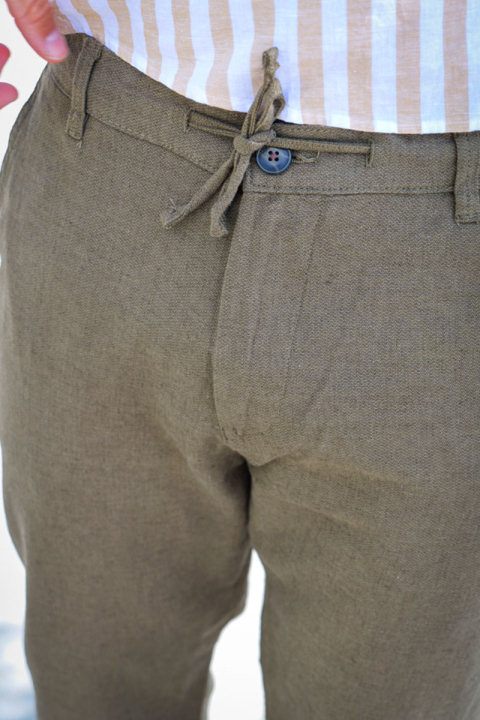 Selected Brody Linen Pants Forest Night