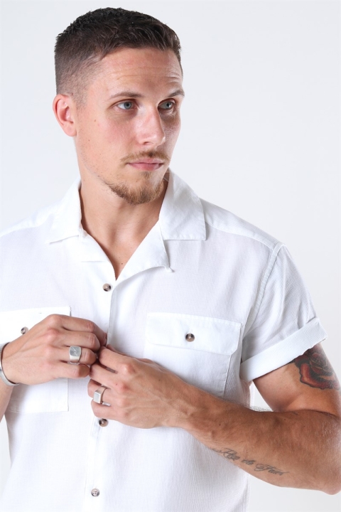 Only & Sons Andrew Waffle Chemises S/S White