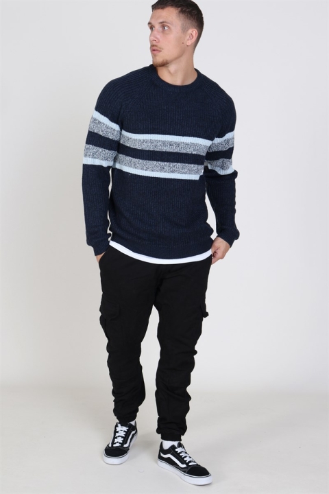Only & Sons Cesco 5 Struc Stripe Tricot Dress Blues