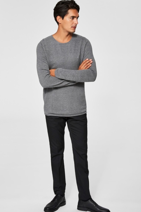 Selected Rocky Crew Neck Tricot Medium Grey Melange