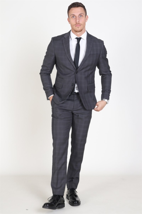 Lindbergh Checked Men's Costume Check Grey