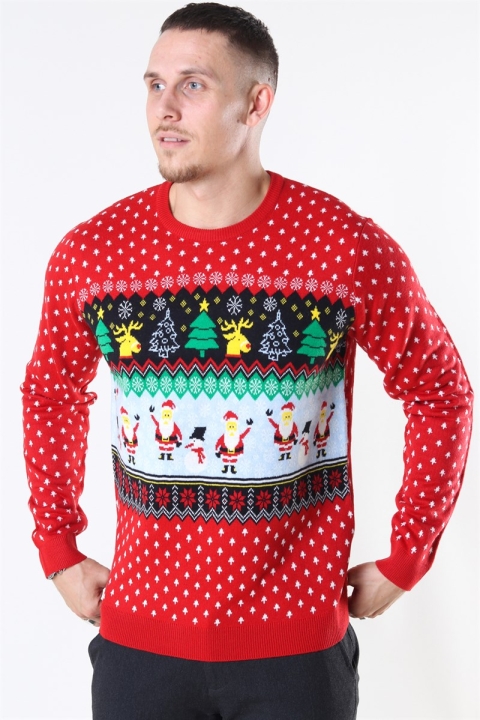 Only & Sons Xmas 7 Funny Top Tricot Pompeian Red
