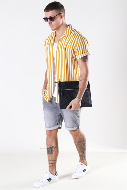 Only & Sons Wayne Striped Viscose Chemises Golden Spice