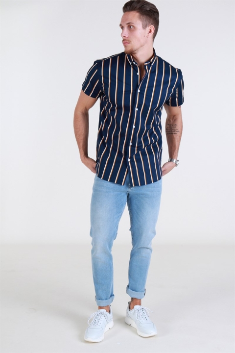 Clean Cut Sälen 127 SS Chemises Navy/Honey Mustard