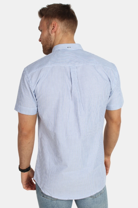 Kronstadt Johan Oxford Stripe S/S Chemises Navy