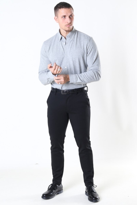 Selected Slim Oliver Knit Flex Chemises LS Medium Grey Melange