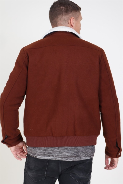Jack & Jones Magnus Uld Bomber Veste Cappuccino
