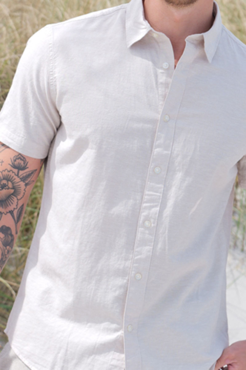 Selected Regular New Linen Shirt SS Pure Cashmere