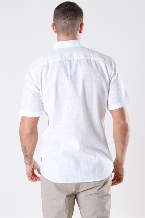 Only & Sons Slub SS Linen Look Chemises White