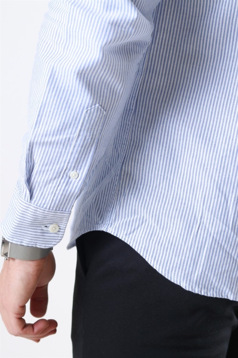 Selected Collect Chemises White/Light Blue Stripe
