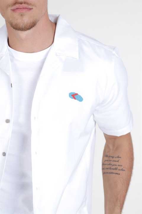 Only & Sons Travis SS Reverse Thin Oxford Chemises White