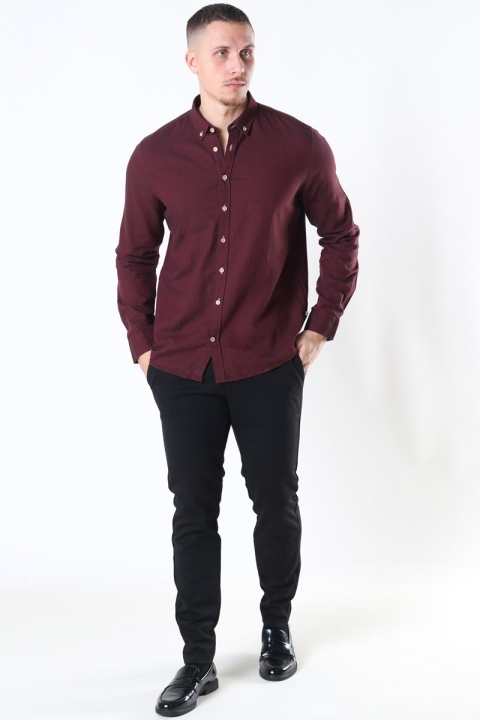 Kronstadt Johan Diego Cotton Chemises Bordeaux Mel
