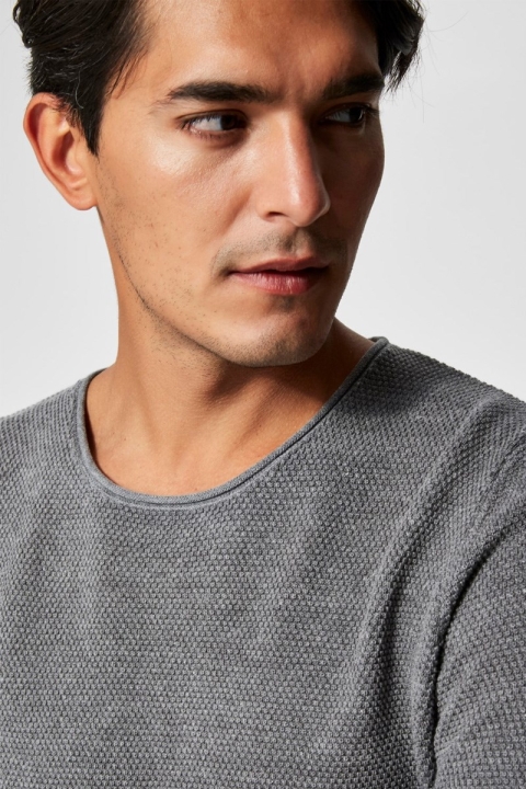 Selected Rocky Crew Neck Tricot Medium Grey Melange