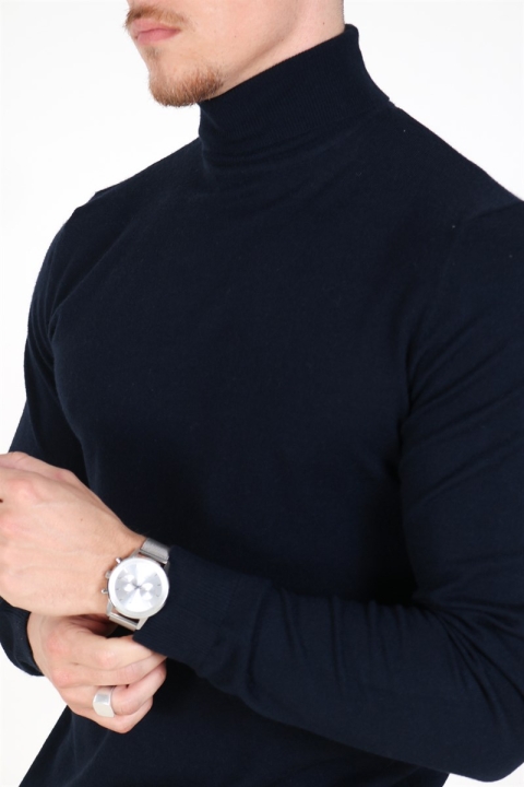 Only & Sons Mikkel 12 Rullekrave Tricot Dark Navy
