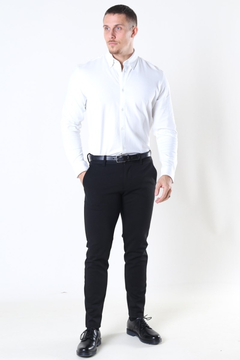 Selected Slim Oliver Knit Flex Chemises LS Bright White