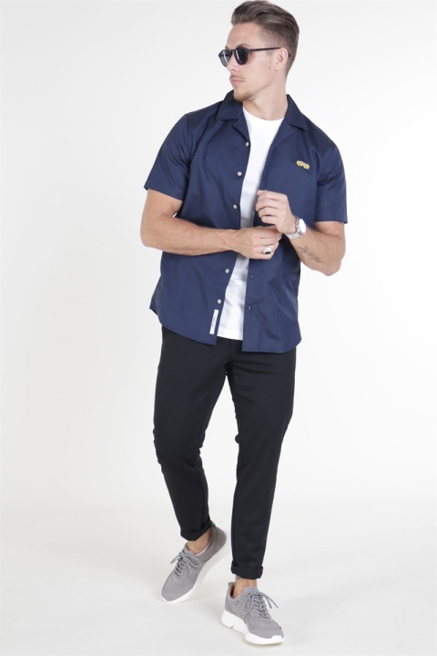 Only & Sons Travis SS Reverse Thin Oxford Chemises Dress Blues
