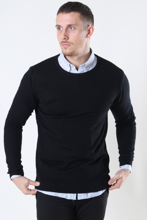 Clean Cut Copenhagen Merino Wool Crew Tricot Black