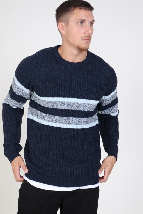 Only & Sons Cesco 5 Struc Stripe Tricot Dress Blues