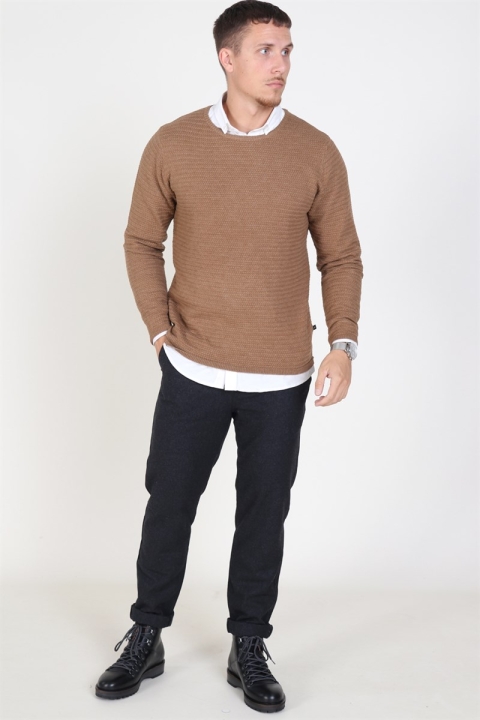 Clean Cut Aberdeen Crew Neck Tricot Warm Sand Melange
