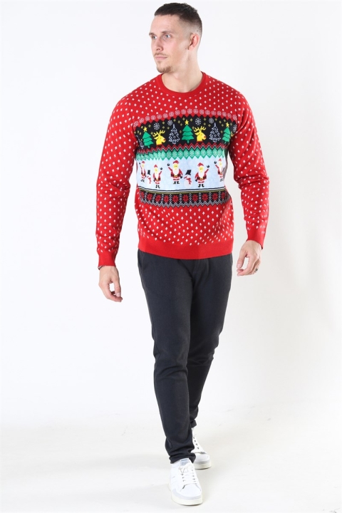 Only & Sons Xmas 7 Funny Top Tricot Pompeian Red