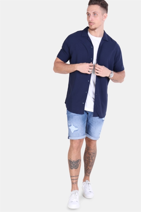 Jack & Jones Randy Resort Chemises S/S Solid Navy Blazer