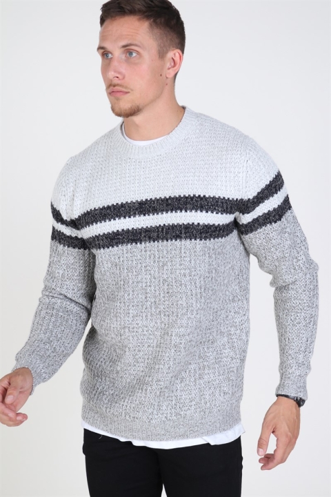 Only & Sons Lazlo Blocked Crew Neck Tricot Cloud Dancer