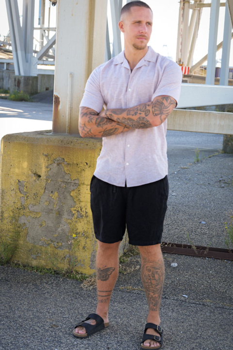ONLY & SONS Caiden SS Resort Linen Shirt Chinchilla