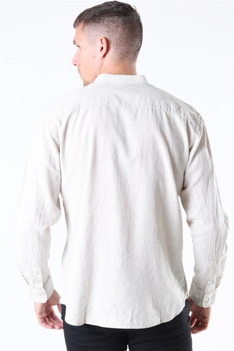 Clean Cut Mao Stripe LS Chemises Khaki
