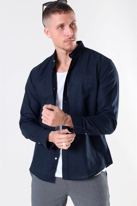 Clean Cut Copenhagen Cotton Linen Chemises Navy