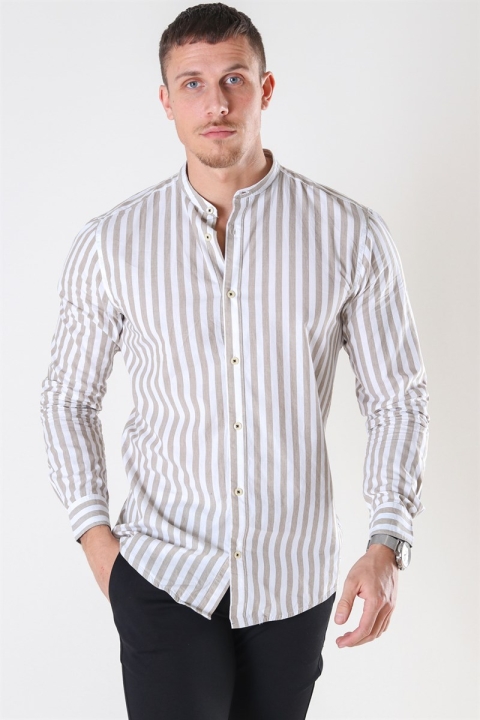 Only & Sons Matthew LS Stripe Manderine Chemises Chinchilla